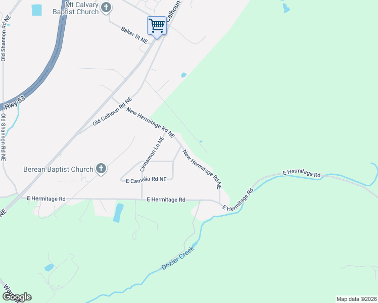 map of restaurants, bars, coffee shops, grocery stores, and more near 265 New Hermitage Road Northeast in Rome