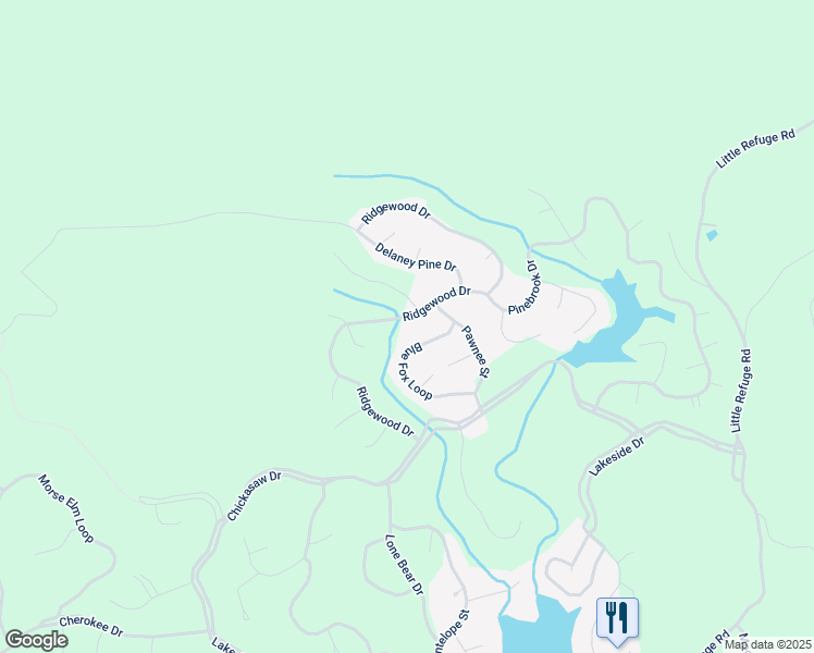 map of restaurants, bars, coffee shops, grocery stores, and more near 212 Ridgewood Drive in Waleska