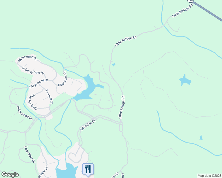 map of restaurants, bars, coffee shops, grocery stores, and more near 103 Pacer Court in Waleska