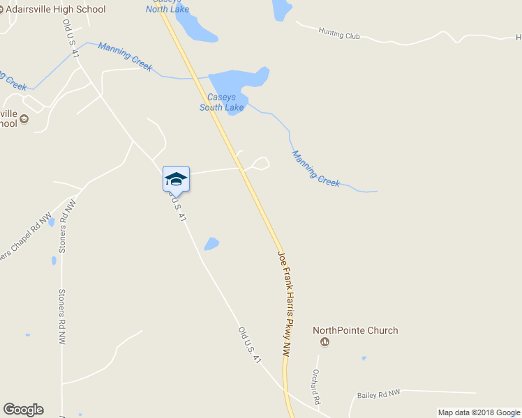 map of restaurants, bars, coffee shops, grocery stores, and more near 4397 Joe Frank Harris Parkway Northwest in Adairsville