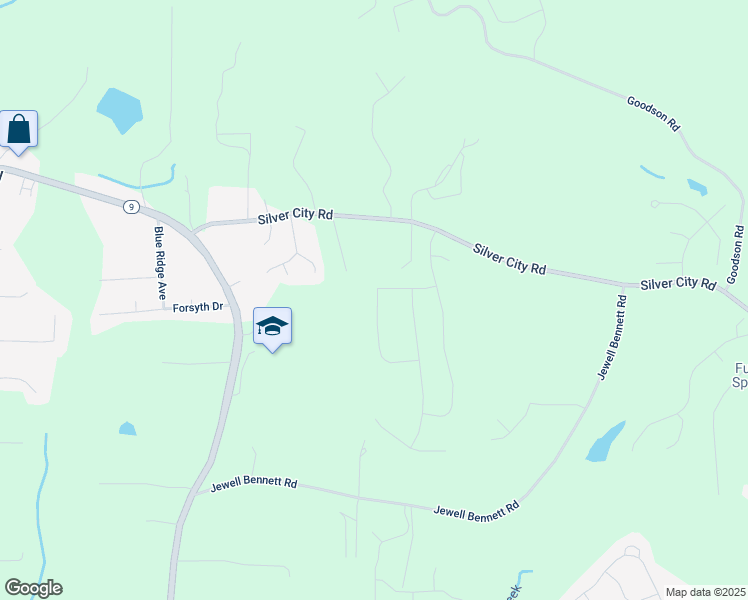 map of restaurants, bars, coffee shops, grocery stores, and more near 7190 Carruthers Way in Dawsonville