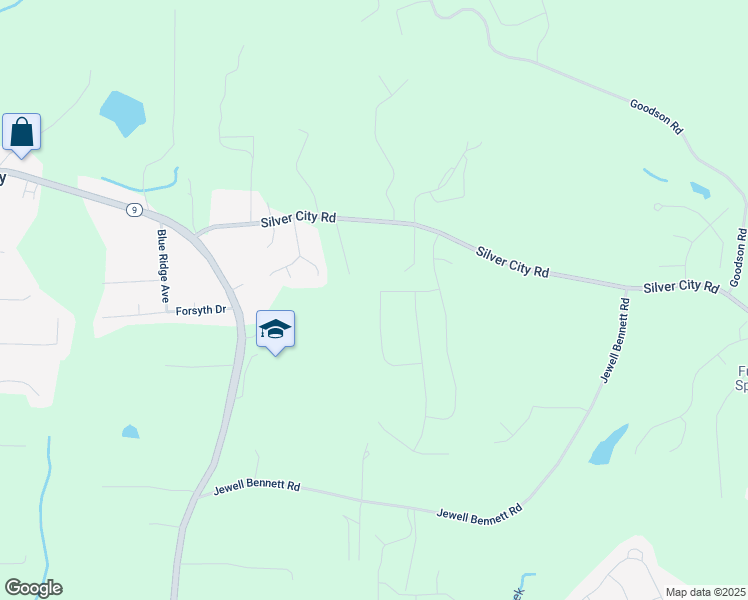 map of restaurants, bars, coffee shops, grocery stores, and more near 7180 Carruthers Way in Dawsonville