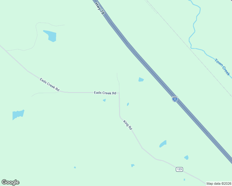 map of restaurants, bars, coffee shops, grocery stores, and more near 1743 Eads Creek Road in Pontotoc