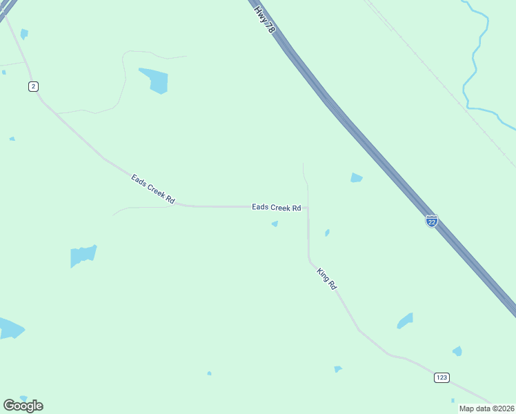 map of restaurants, bars, coffee shops, grocery stores, and more near 133 King Road in Pontotoc County