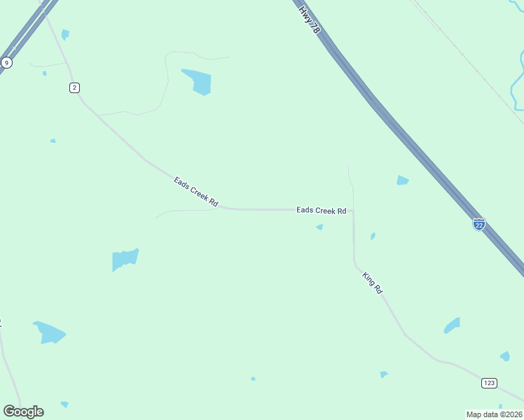 map of restaurants, bars, coffee shops, grocery stores, and more near 1381-1741 Eads Creek Road in Pontotoc County