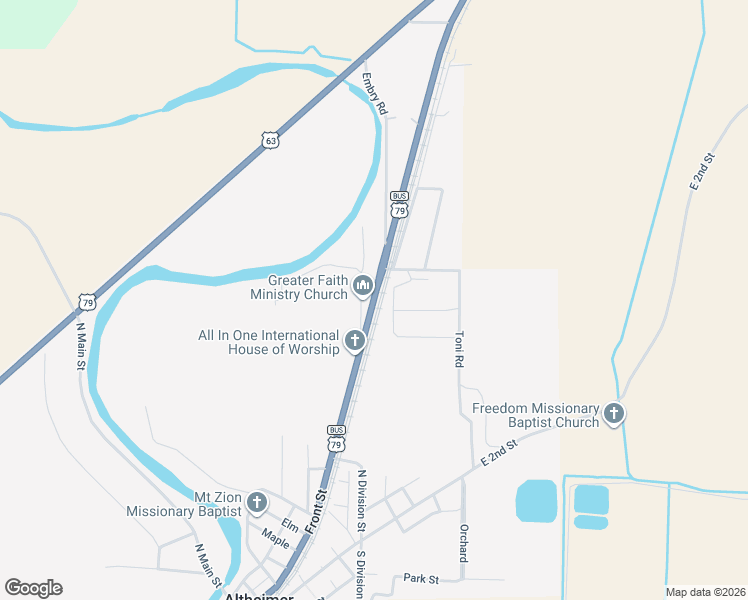 map of restaurants, bars, coffee shops, grocery stores, and more near 1000 U.S. 79 Business in Altheimer