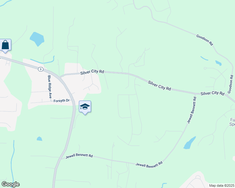 map of restaurants, bars, coffee shops, grocery stores, and more near 7150 Carruthers Way in Dawsonville