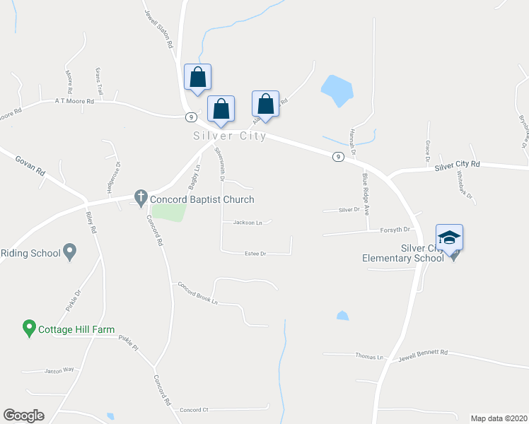 map of restaurants, bars, coffee shops, grocery stores, and more near 7965 Jackson Lane in Cumming