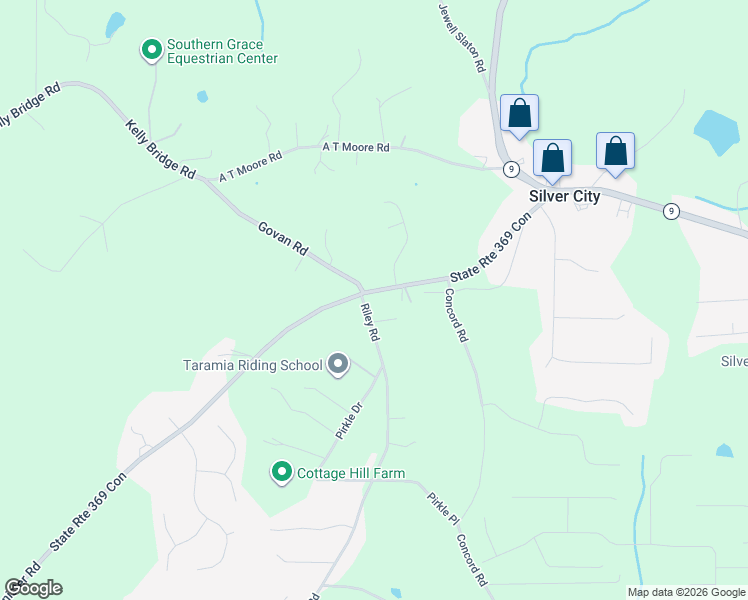 map of restaurants, bars, coffee shops, grocery stores, and more near 6790 Riley Road in Cumming