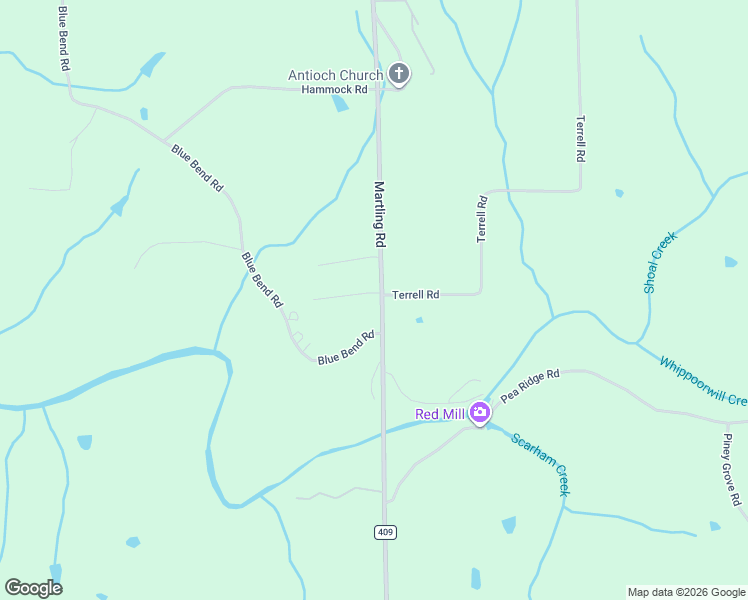 map of restaurants, bars, coffee shops, grocery stores, and more near 4167 Martling Road in Albertville