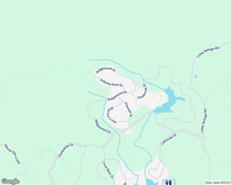 map of restaurants, bars, coffee shops, grocery stores, and more near 229 Ridgewood Drive in Waleska