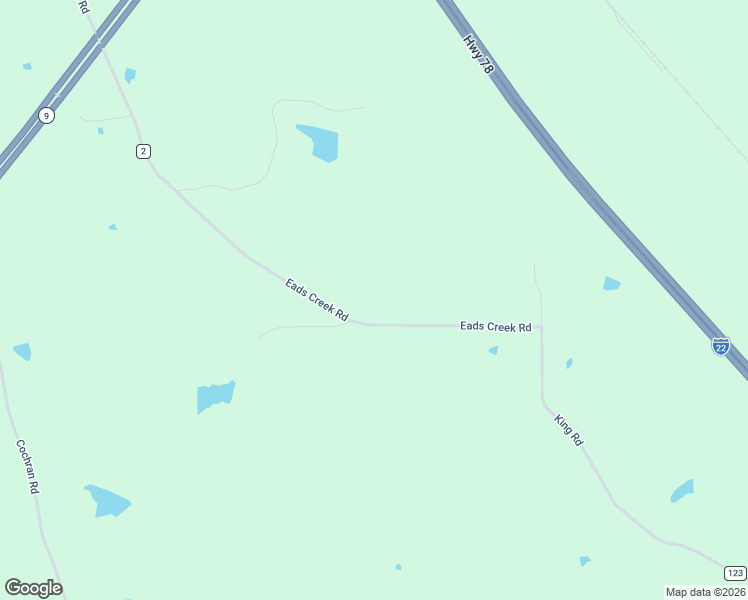 map of restaurants, bars, coffee shops, grocery stores, and more near 1381 Eads Creek Road in Pontotoc County