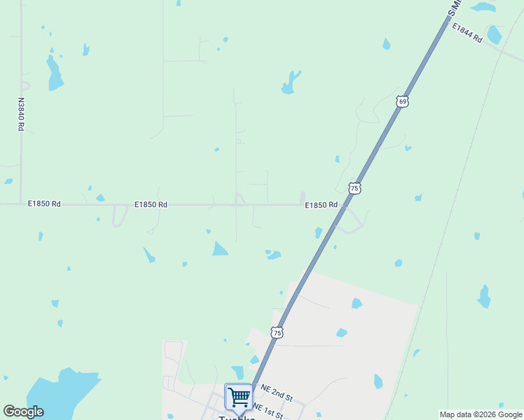 map of restaurants, bars, coffee shops, grocery stores, and more near 402 South Spanish Hills Road in Atoka
