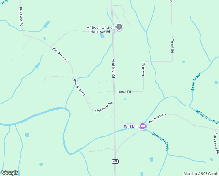 map of restaurants, bars, coffee shops, grocery stores, and more near 4167 Martling Road in Albertville