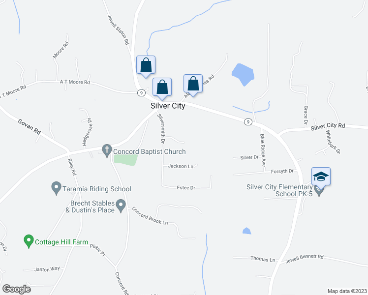 map of restaurants, bars, coffee shops, grocery stores, and more near 7850 Silversmith Court in Cumming