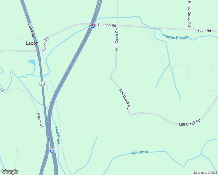 map of restaurants, bars, coffee shops, grocery stores, and more near Mill Creek Road in Falkville