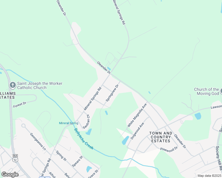 map of restaurants, bars, coffee shops, grocery stores, and more near 561 Mineral Springs Road in Darlington