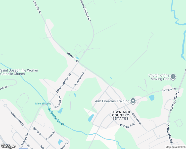 map of restaurants, bars, coffee shops, grocery stores, and more near 840 Oleander Drive in Darlington