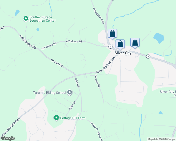 map of restaurants, bars, coffee shops, grocery stores, and more near 7275 Bannister Road in Cumming