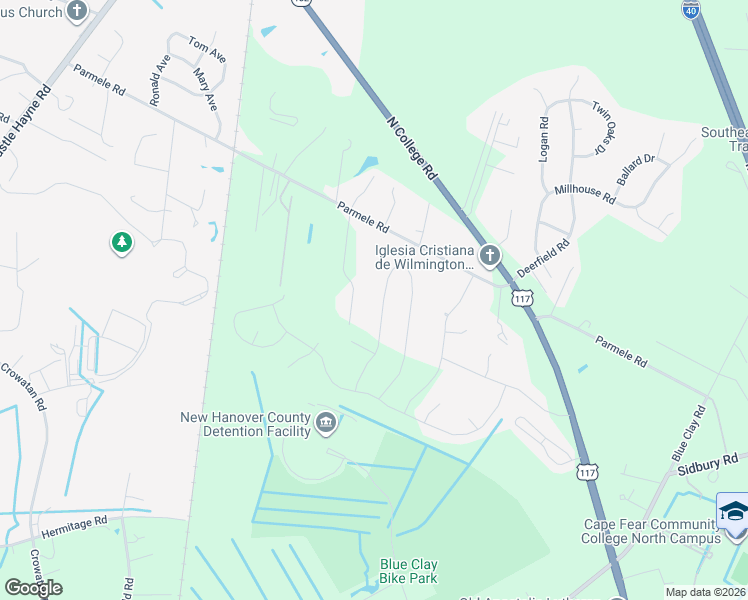 map of restaurants, bars, coffee shops, grocery stores, and more near 18 Creekstone Ln in Castle Hayne