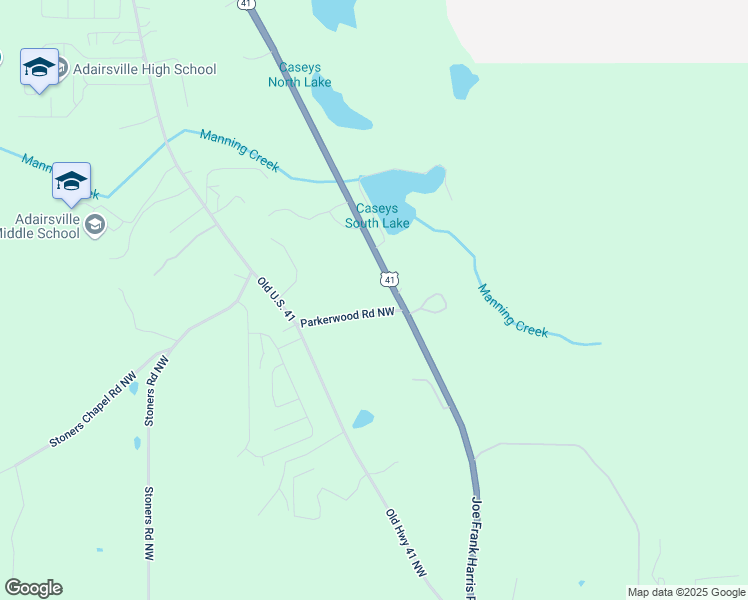 map of restaurants, bars, coffee shops, grocery stores, and more near 4785 Joe Frank Harris Parkway Northwest in Adairsville
