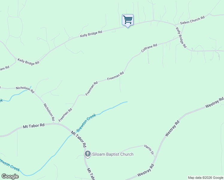 map of restaurants, bars, coffee shops, grocery stores, and more near 7320 Freeman Road in Dawsonville