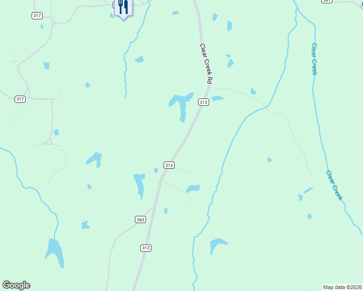 map of restaurants, bars, coffee shops, grocery stores, and more near County Road 313 in Lafayette Springs