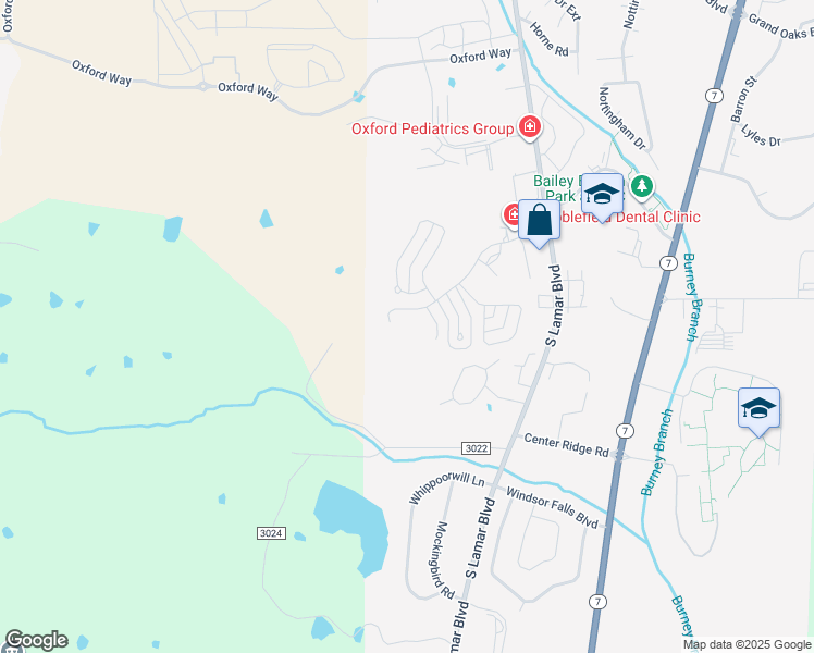map of restaurants, bars, coffee shops, grocery stores, and more near 1203 Azalea Cove in Oxford