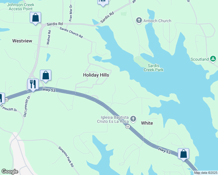 map of restaurants, bars, coffee shops, grocery stores, and more near 2425 Winterview Ridge in Gainesville