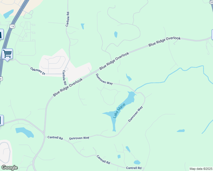 map of restaurants, bars, coffee shops, grocery stores, and more near 6260 Summer Circle in Dawsonville