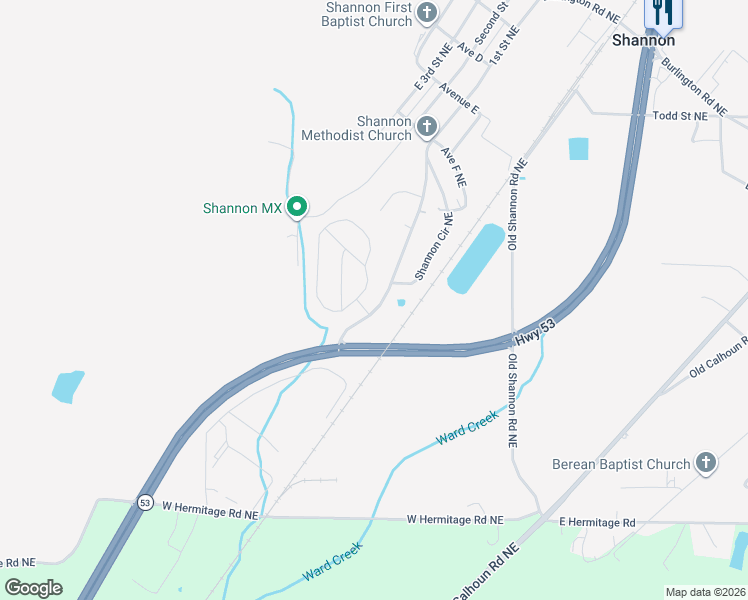 map of restaurants, bars, coffee shops, grocery stores, and more near 807 Shannon Circle Connector in Rome