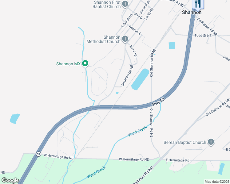 map of restaurants, bars, coffee shops, grocery stores, and more near 807 Shannon Circle Connector in Rome