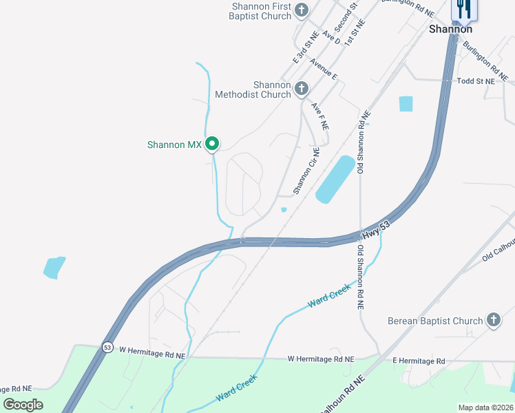 map of restaurants, bars, coffee shops, grocery stores, and more near 1 Keystone Lane Northeast in Rome