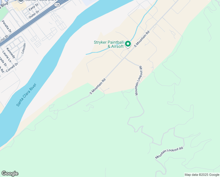 map of restaurants, bars, coffee shops, grocery stores, and more near 16892 South Mountain Road in Santa Paula
