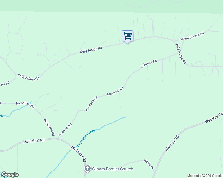map of restaurants, bars, coffee shops, grocery stores, and more near 7265 Freeman Road in Dawsonville
