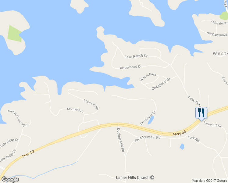 map of restaurants, bars, coffee shops, grocery stores, and more near 3182 Deepwater Drive in Gainesville