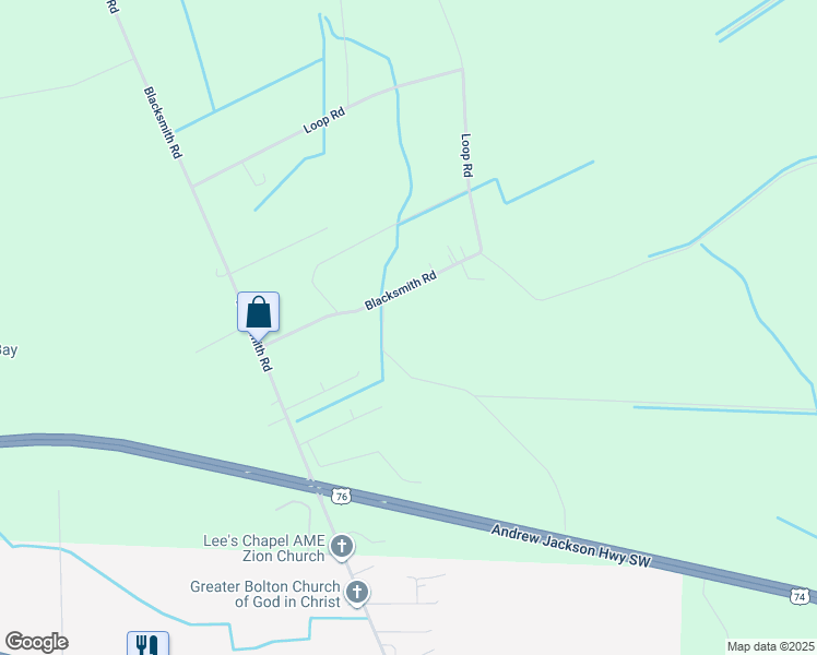 map of restaurants, bars, coffee shops, grocery stores, and more near 304 Loop Rd in Bolton