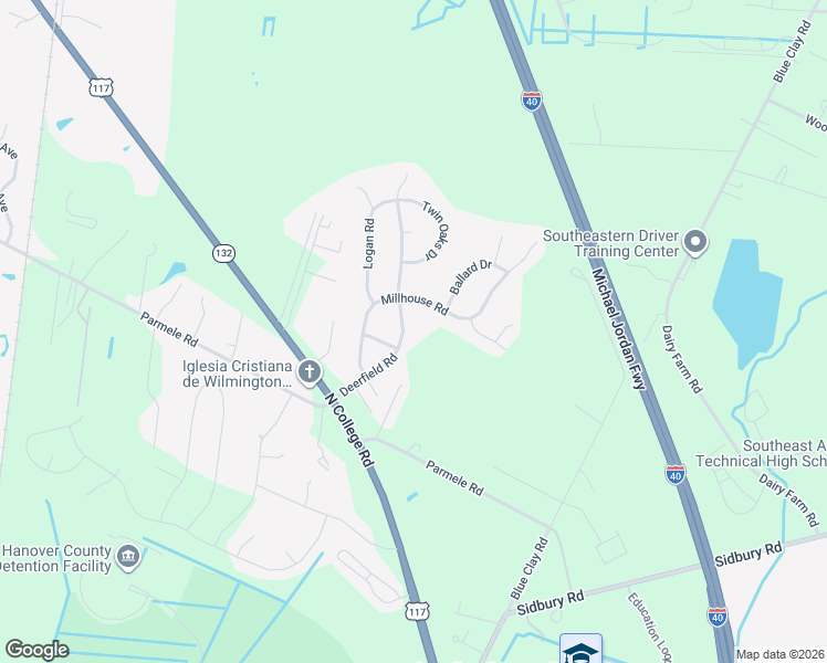 map of restaurants, bars, coffee shops, grocery stores, and more near 116 Deerfield Road in Castle Hayne