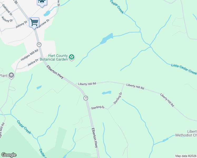 map of restaurants, bars, coffee shops, grocery stores, and more near 801-803 Liberty Hill Road in Hartwell