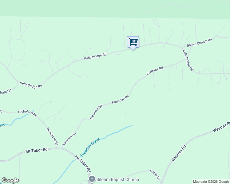 map of restaurants, bars, coffee shops, grocery stores, and more near 7265 Freeman Road in Dawsonville