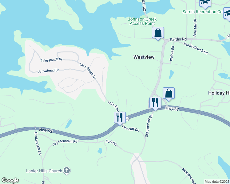 map of restaurants, bars, coffee shops, grocery stores, and more near in Gainesville