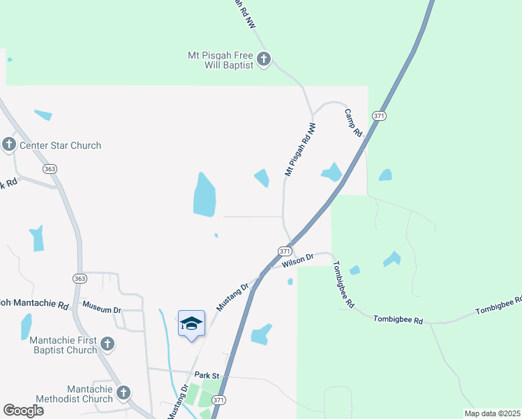map of restaurants, bars, coffee shops, grocery stores, and more near 148 Gregory Drive in Mantachie