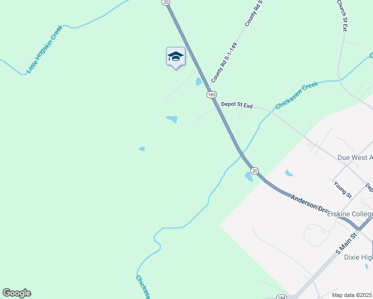 map of restaurants, bars, coffee shops, grocery stores, and more near Twin Creeks Drive in Donalds