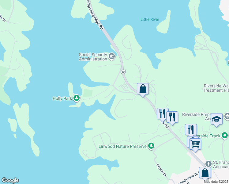 map of restaurants, bars, coffee shops, grocery stores, and more near 2497 Hidden Cove Court in Gainesville