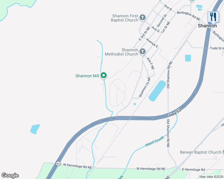 map of restaurants, bars, coffee shops, grocery stores, and more near 65 Round Rock Circle Northeast in Rome