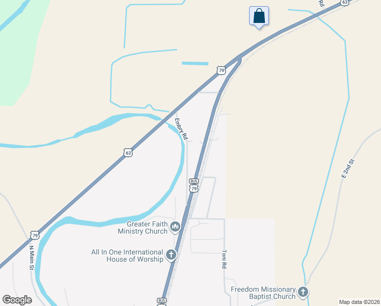 map of restaurants, bars, coffee shops, grocery stores, and more near 1601 Embry Road in Altheimer