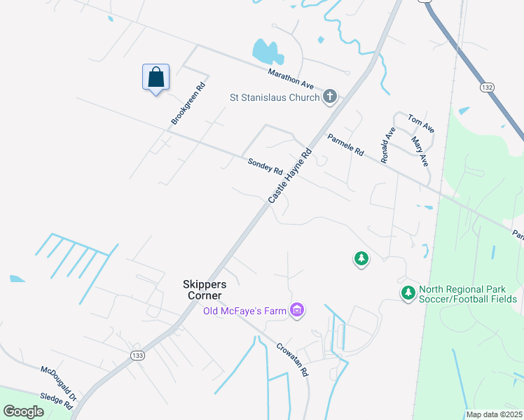 map of restaurants, bars, coffee shops, grocery stores, and more near 4711 Castle Hayne Road in Castle Hayne