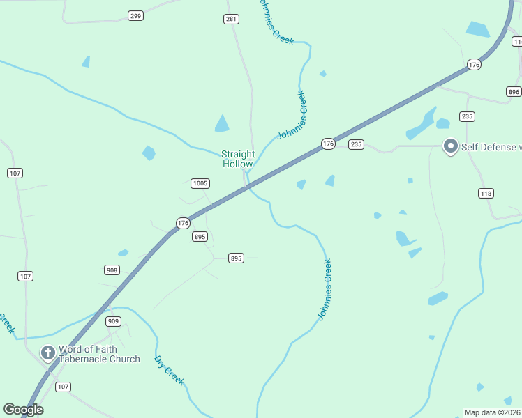 map of restaurants, bars, coffee shops, grocery stores, and more near 17147 Alabama 176 in Fort Payne