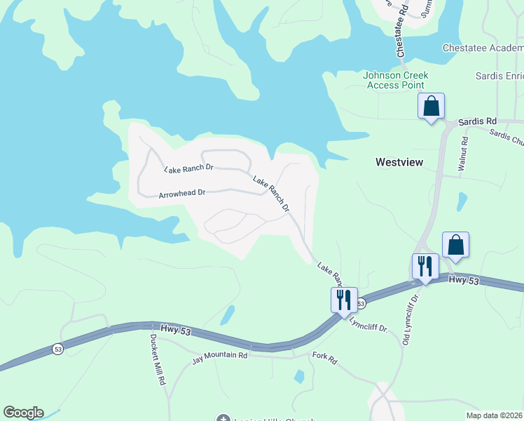 map of restaurants, bars, coffee shops, grocery stores, and more near 3112 Hidden Pass in Gainesville