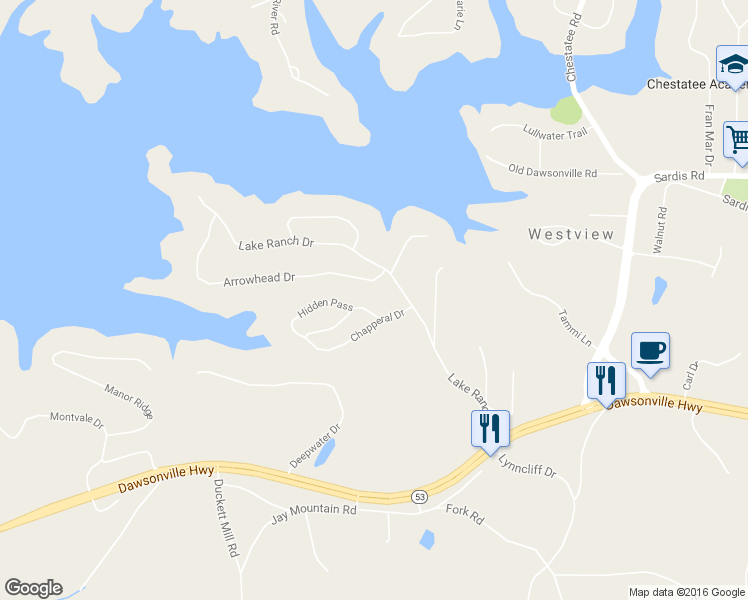 map of restaurants, bars, coffee shops, grocery stores, and more near 3112 Hidden Pass in Gainesville